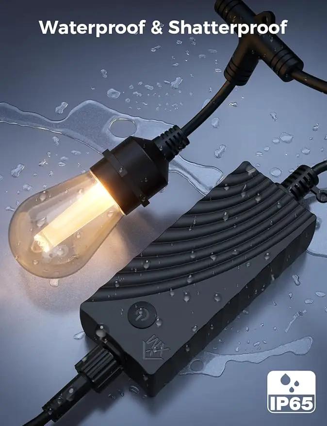 XMCOSY+ Smart Outdoor String Lights, 123Ft Patio Lights Waterproof, App Control, Compatible with Alexa, RGBCWIC Color Changing LED String Light for Outside by GreenHaven Gardens
