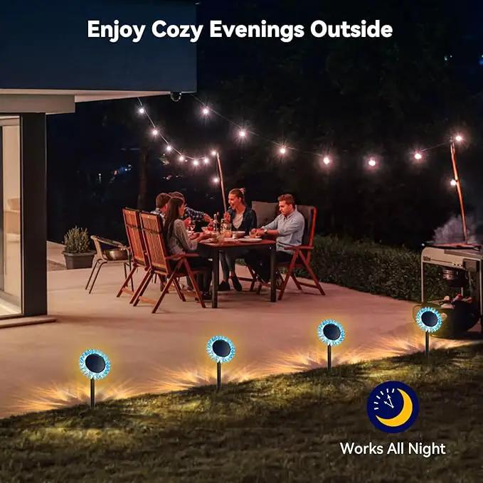 Outdoor Solar Lights, 6 Pack Led Solar Sunflower Lights, Stake/Wall 2-in-1 Waterproof Solar Garden Lights for Yard, Landscape, Fence, Patio, Driveway, Pathway, Backyard Decoration (Warm White) by GreenHaven Gardens