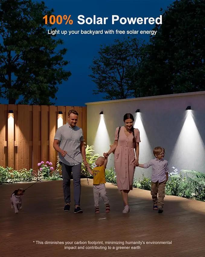 16 Pack Decorative Solar Powered Fence Lights Outdoor Waterproof with Cool White LED Spot Lens, for Outside Wall, Deck, Patio, Yard, Rail, Garage, Pool, Designed for Enhanced Security, Easy Install by GreenHaven Gardens