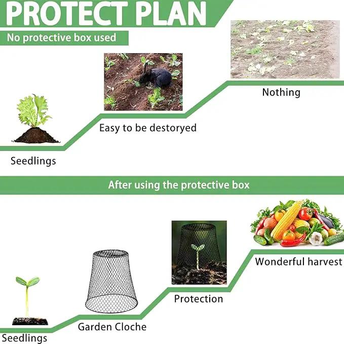 Garden Cloches for Plants, Sapbontchi Chicken Wire Plant Covers Plant Protectors from Animals Plant Protector Metal Plant Cages to Keep Rabbits Out Bunnies Chicken Squirrels Bird Out by GreenHaven Gardens
