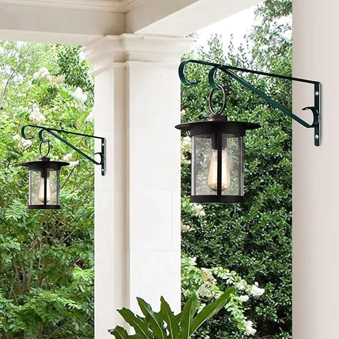 Plant Hangers Outdoor (2 Pack-15.4 Inch Blackish Green) Plant Hooks Heavy Duty Iron Plant Hanger Hook for Wall, Hanging Plant Bracket for Planters, Bird Feeders, Lanterns, Wind Chimes, Outdoor by GreenHaven Gardens