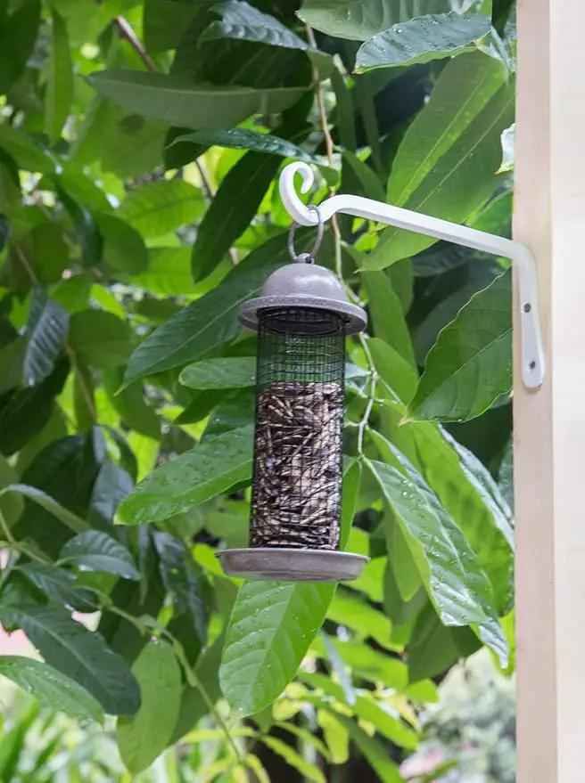 Mkono Hanging Plant Bracket 10 inch Metal Wall Plant Hook Decorative Plant Hanger for Bird Feeders, Planters, Lanterns, Wind Chimes, Home Decor Indoor Outdoor 4 Pack,White by GreenHaven Gardens