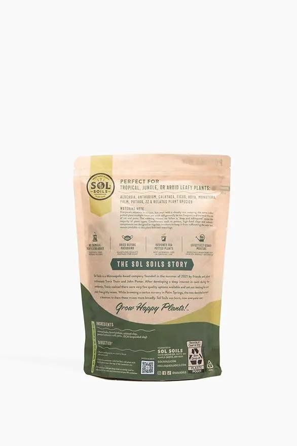 Sol Soils Chunky Houseplant Mix - Fast Draining Soil for Indoor Plants with Coco Coir Chips, Perlite, & Pumice, 2 Quart by GreenHaven Gardens