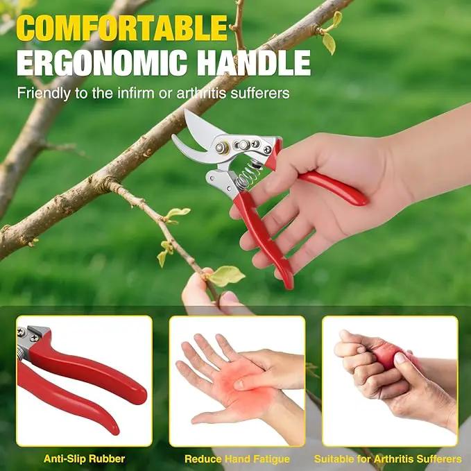 Yesker Pruning Shears Garden Shears 8.6" Professional Bypass Garden Scissors Yard Clippers with Sharp SK5 Steel Blade Heavy Duty Hand Pruners for Branch Flower Plant Trimming Cutting Gardening Tools by GreenHaven Gardens