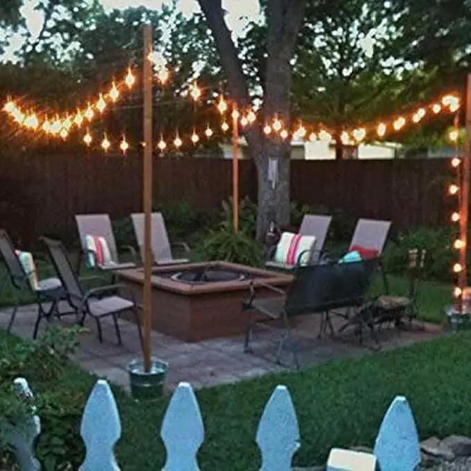 Banord Outdoor String Lights Commercial Grade 96ft Waterproof with 30 S14 Shatterproof Dimmable LED Bulbs, Heavy Duty Hanging Lights for Patio Garden Backyard Decoration, 2W 2x48ft Strands by GreenHaven Gardens