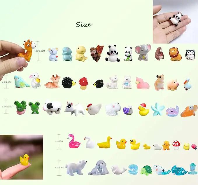 Mini Resin Animals Figures Set 100 Pieces for Miniature Garden Decor - Slime Charm for Craft - Tiny Resin Animal by GreenHaven Gardens