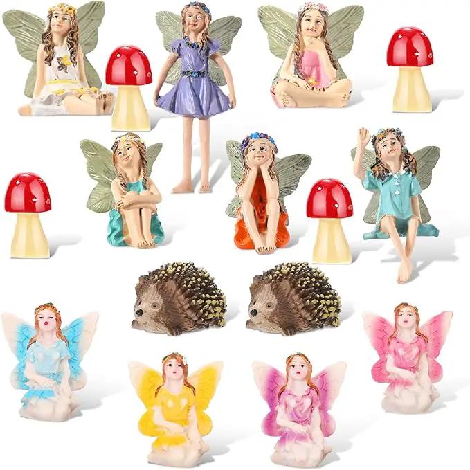Roowest 16 Pcs Garden Accessories Miniatures Fairies Kit Resin Hedgehogs Cute Tiny Mushroom Miniature Figurines Mini Garden Lawn Yard Micro Landscape Ornaments for Home Decorations Outside by GreenHaven Gardens