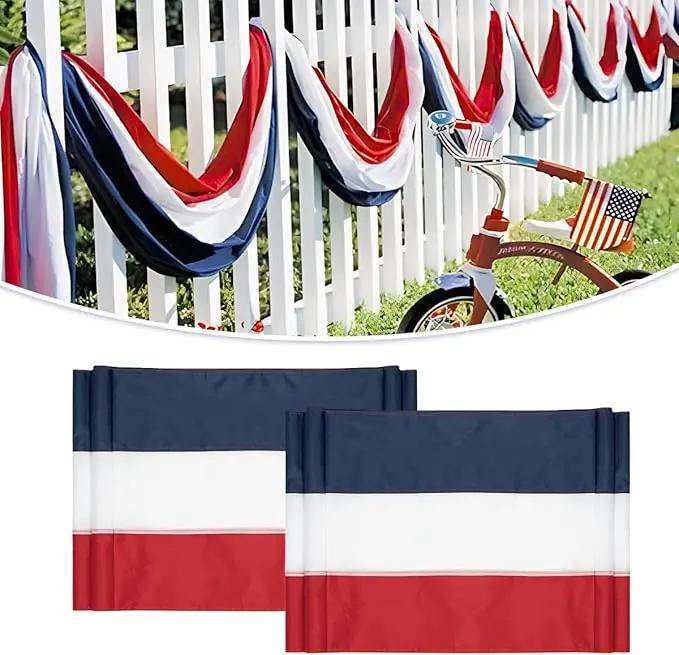 2Pack Patriotic Bunting US Flag Decorations 4th of July Decor 2x20 Ft Large Red, White & Blue Banner Veterans Day Memorial Days Celebration Outdoor Porch Garden by GreenHaven Gardens