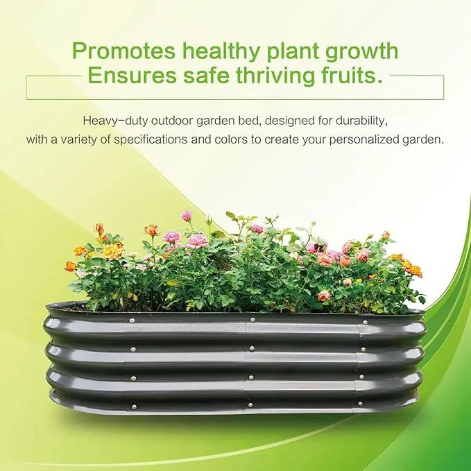 Gardmax 2 Pack Galvanized Raised Garden Bed, Lightweight Planter Boxes Outdoor with Easy Assembly, Large Garden Bed for Vegetables, Fruits, Flower Dark Grey by GreenHaven Gardens