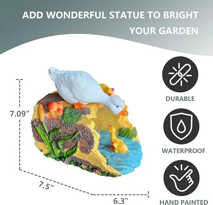 Elenon Goose Decorative Gutter Downspout Extension Statue, Duck Gutter Guardian Rain Downspout Extender, Garden Splash Block Outdoor Sculpture for 3" × 4" Down Spouts Decor by GreenHaven Gardens