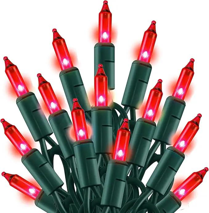 TW SHINE Red Christmas Lights, 20FT 100 Count Incandescent Christmas Mini Tree String Lights, Waterproof Christmas Decorations for Outdoor Indoor Xmas Patio Home Party Garden Yard Decor by GreenHaven Gardens