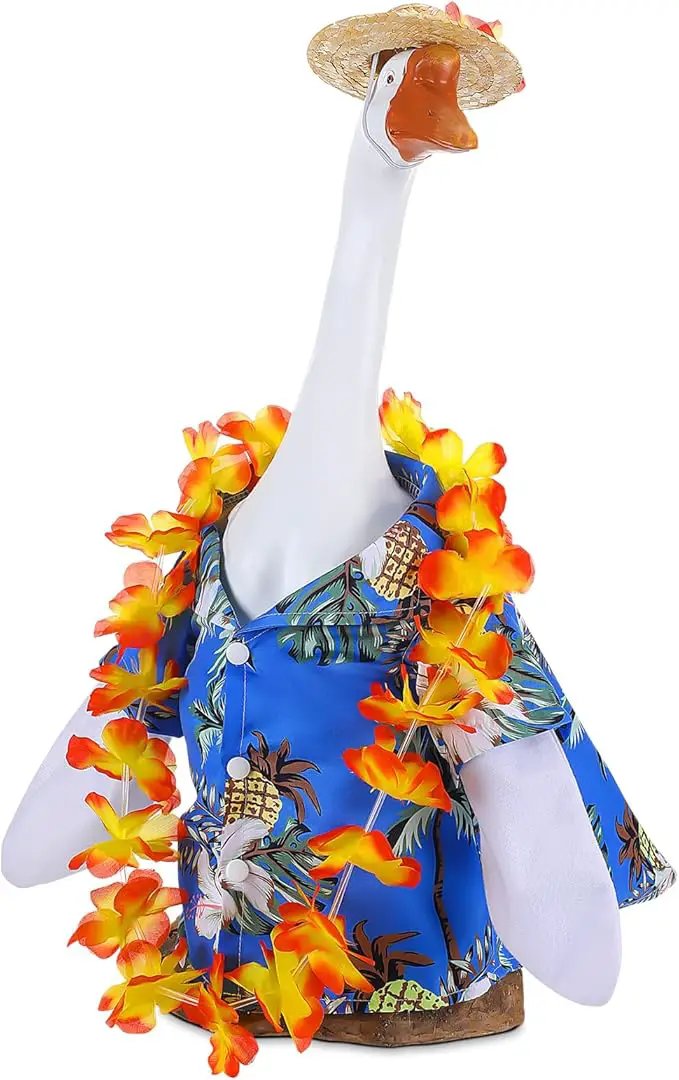 Goose Outfit Yard Porch Goose Clothes Silly Lawn Shirt for 23'' Cement Duck Decorations(Summer) by GreenHaven Gardens