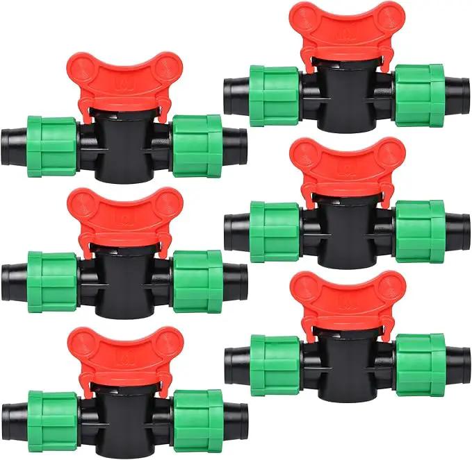 Supkiir 6 Pieces Drip Irrigation Shut-Off Valve 1/2 Inch Universal Drip Irrigation Tubing Coupling Valve by GreenHaven Gardens