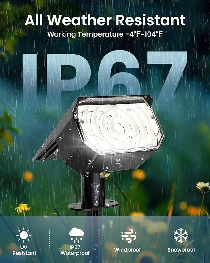 Solar Spot Lights Outdoor Waterproof IP67, 6 Lighting Modes 60 LED, Landscape Spotlights for Tree Yard Garden House Driveway Pathway（4 Pack） by GreenHaven Gardens