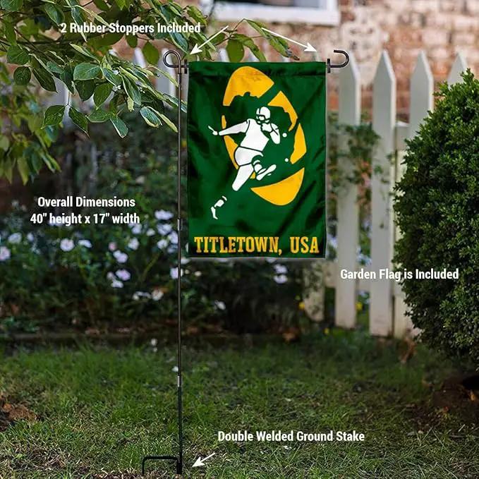 WinCraft Green Bay Packers Titletown Garden Flag with Stand Holder by GreenHaven Gardens