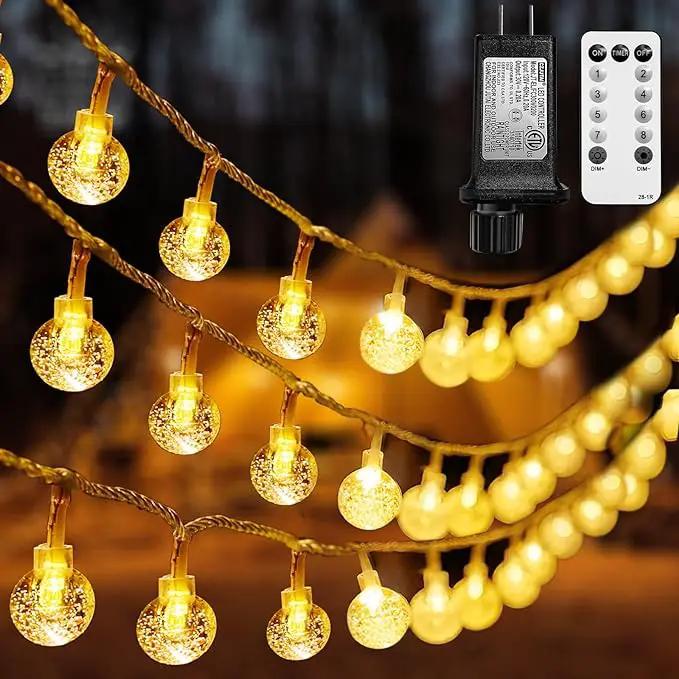 Globe String Lights 65.6 Feet 150 LED, Plug in Crystal Fairy String Lights with Remote Timer, 8 Modes Indoor Outdoor Hanging Globe Lights for Wedding Bedroom Classroom Patio Garden by GreenHaven Gardens