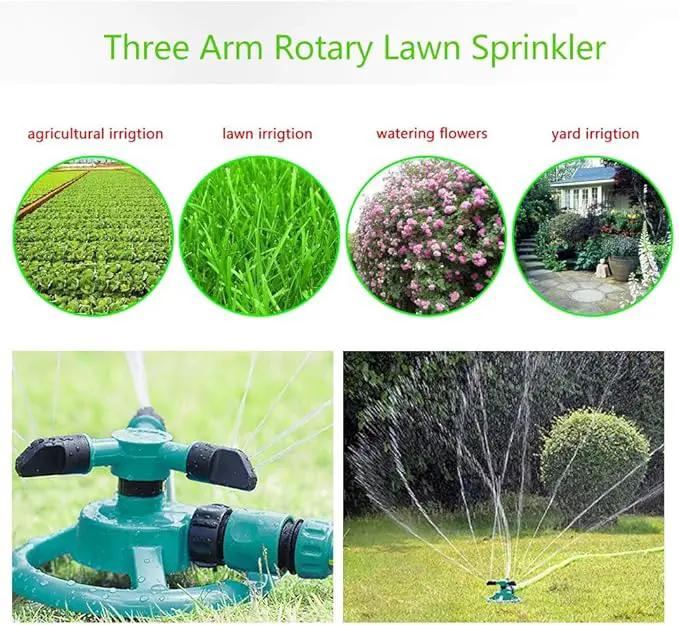 Sprinklers for Yard,Sprinkler,Garden Sprinkler,Water Sprinkler for Lawn,Lawn Sprinkler,Automatic 360 Degree Rotating Lawn Sprinkler, 3 Nozzle Irrigation System by GreenHaven Gardens