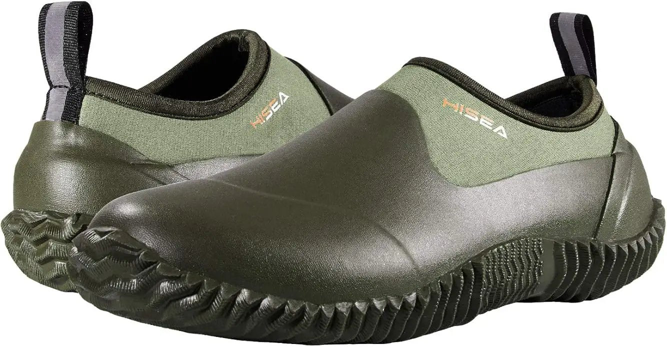 HISEA Unisex Waterproof Garden Shoes, Men's Rubber Rain Boots Women's Ankle Rain Shoes Neoprene Camp Booties Outdoor Slip-On Footwear for Gardening, Farming, Camping, Car Wash, Lawn Care and Yard Work by GreenHaven Gardens