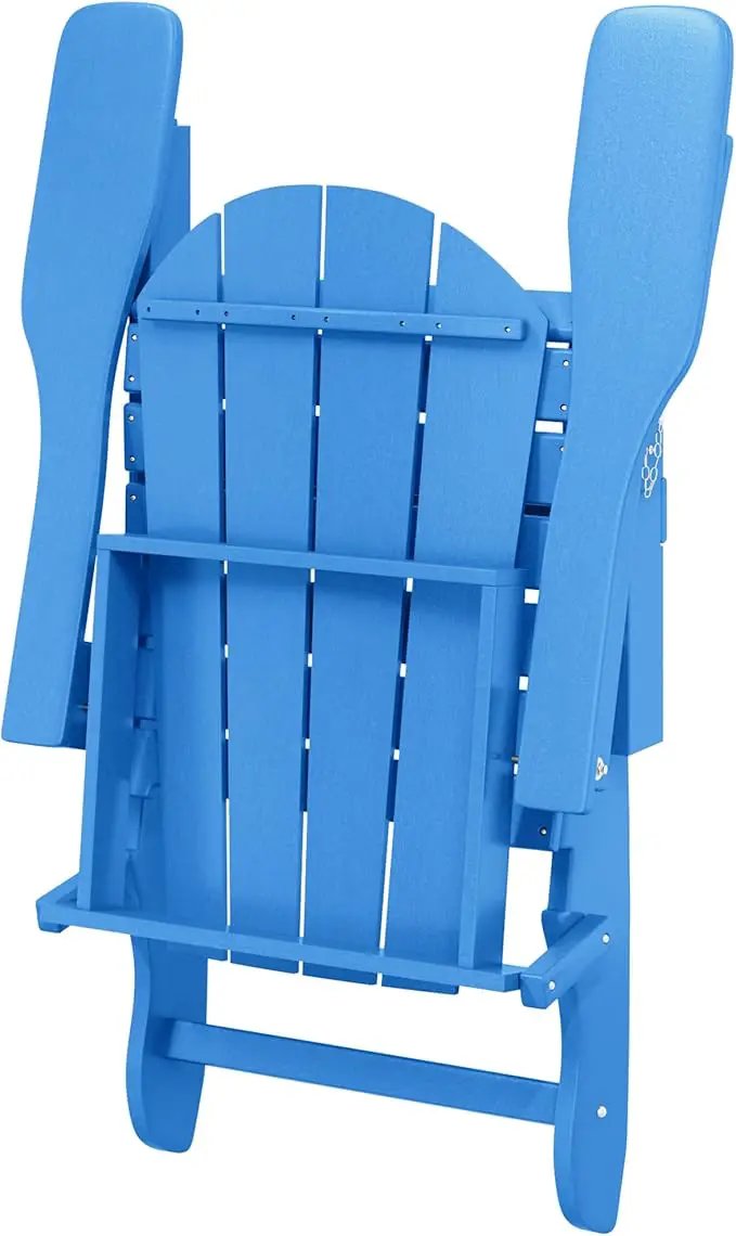 Westin Outdoors Laguna WO Home Furniture Adirondack Chair 4 PC Set Classic Outdoor Patio Folding Chair for Bon Fire Pit Lawn Backyard Beach Plastic Weather-Resistant (Pacific Blue) by GreenHaven Gardens