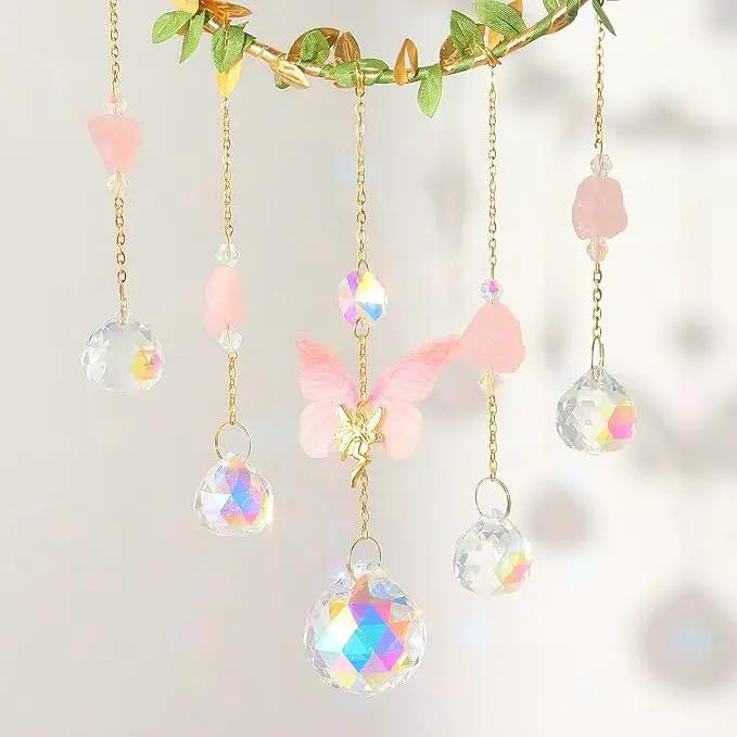Butterfly Crystal Sun Catcher Hanging Good Luck Charms Suncatcher Room Decor Prism Rainbow Maker for Windows Home Office, Blessed Gift Ideas for Chrismas Thanksgiving Birthday by GreenHaven Gardens