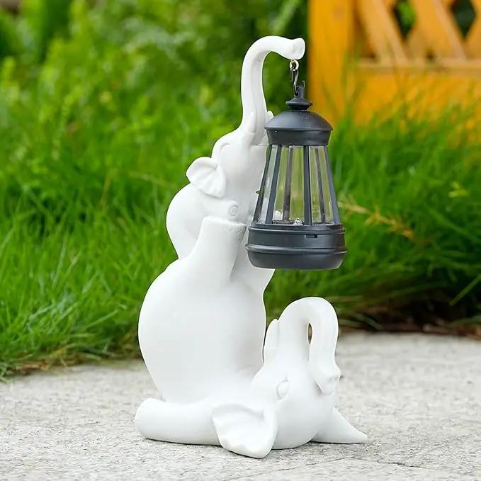Solar Garden Statue 10 Inch Elephant Decor for Outside Yard Decoration Outdoor Unique Housewarming Gardening Birthday Gifts for Women Grandma by GreenHaven Gardens