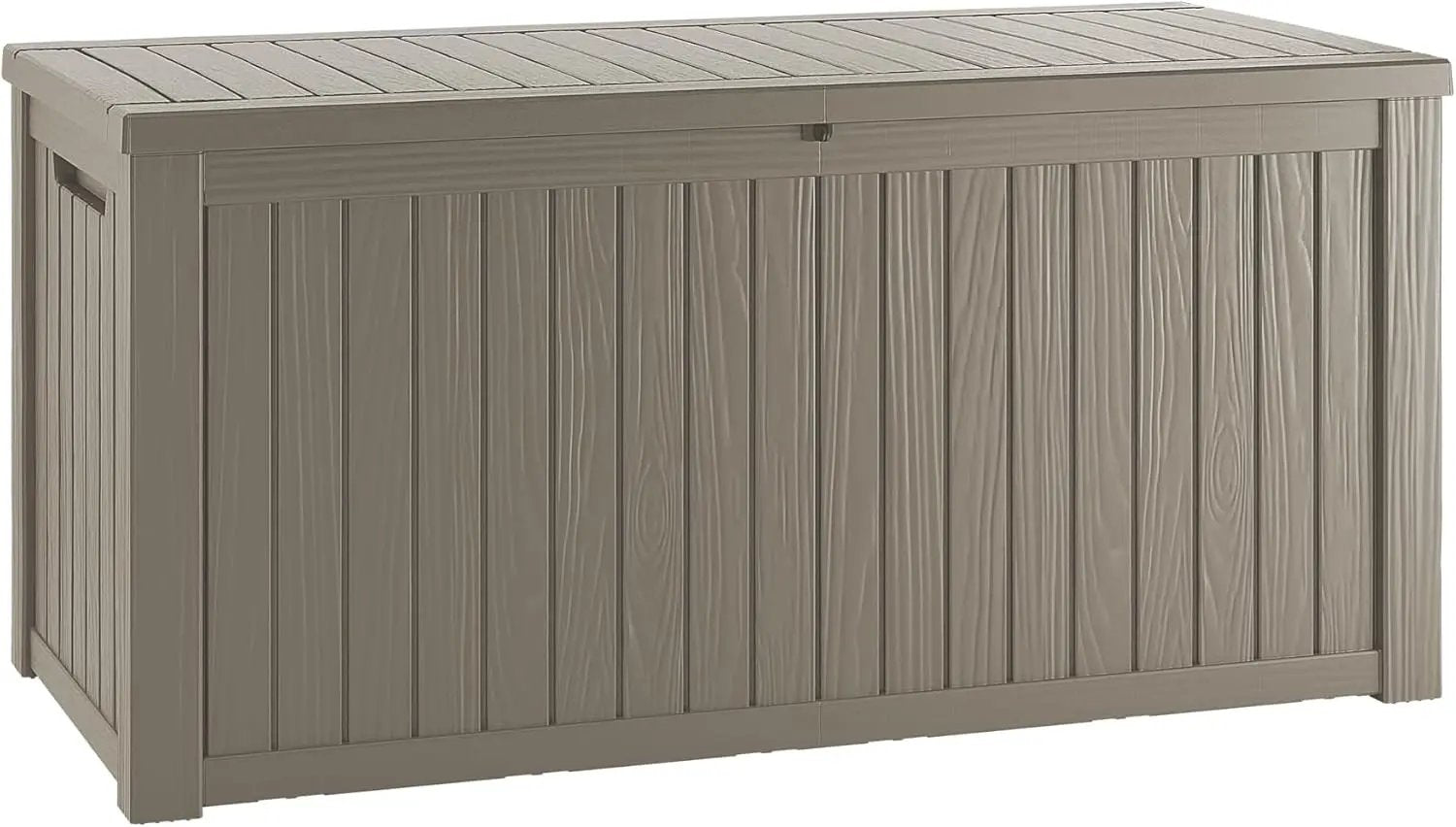 200 Gallon Coffee Resin Deck Box - Rustic Wood-Look, Waterproof & Lockable Outdoor Storage for Garden Tools, Patio Essentials - All-Weather Container for Farmhouse Decks, Backyards by GreenHaven Gardens
