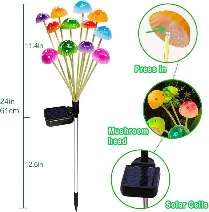 Solar Garden Lights, 2 Pack Solar Mushroom Lights Outdoor, Gifts for Woman Mom Grandmom Mothers Day, Upgraded 24LED Mushroom Flower Light Yard Decor Outside Waterproof for Lawn Front Porch Patio by GreenHaven Gardens