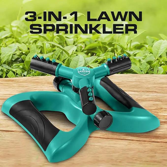 Joeys Sprinkler for Yard, Rotating Garden Sprinkler for Large Area Coverage, Lawn and Yard Sprinklers (Green) by GreenHaven Gardens