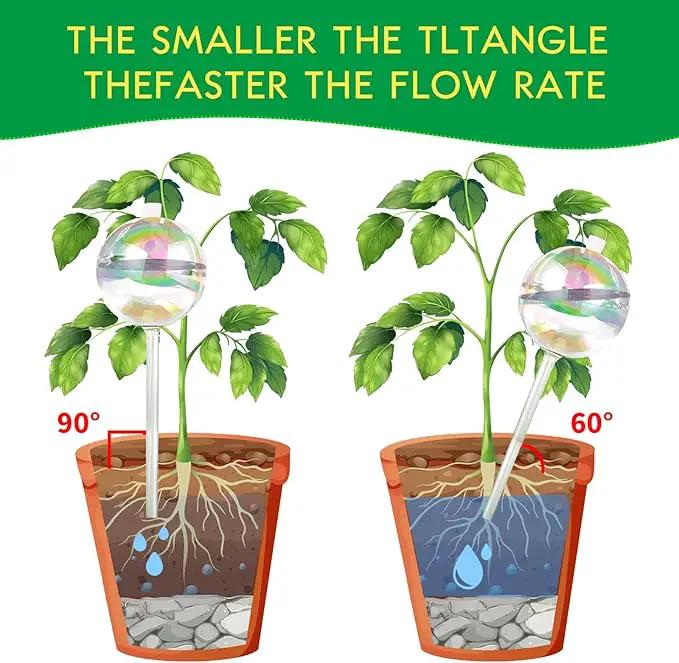 13 oz Up 2 Weeks Large Plant Watering Globes - Self Watering Bulbs for Indoor & Outdoor Plants, Glass Water Globes, Slow Watering for Plants While Away, Self Watering Planter Insert 4 Pack by GreenHaven Gardens