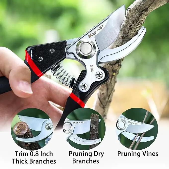 Kynup Pruning Shears for Gardening, Garden Shears Heavy Duty, Cutting Shears Pruners, Hedge Clippers, Rose Pruning Shears, Hand Clippers Gardening (Red Black) by GreenHaven Gardens