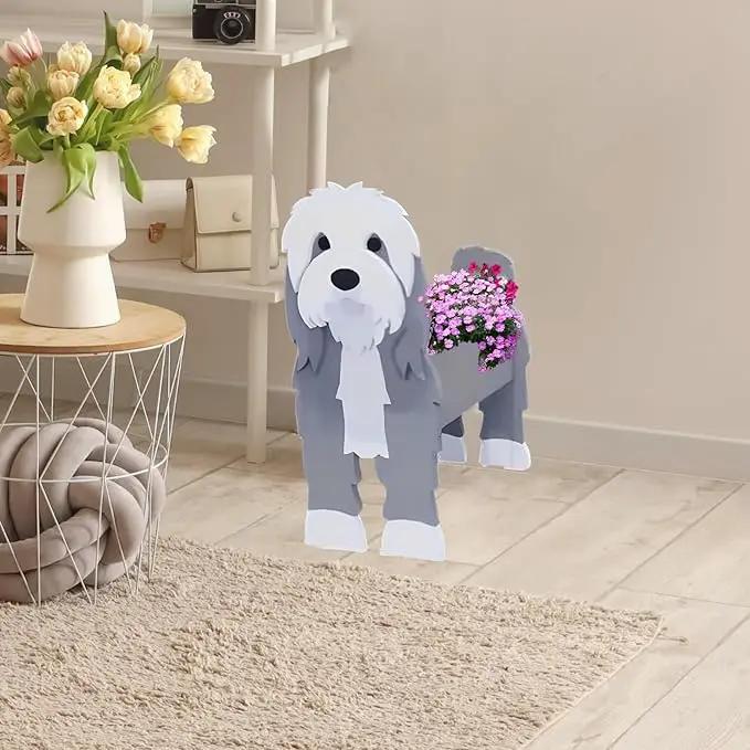 Baba Collie Dog Planter Plant Pots,Cute Garden Dog Flower Planter,Dog Planters Birthday Gifts for Women,Office,Indoor/Outdoor Decor（9.45in*5.98 * 13.54in） by GreenHaven Gardens