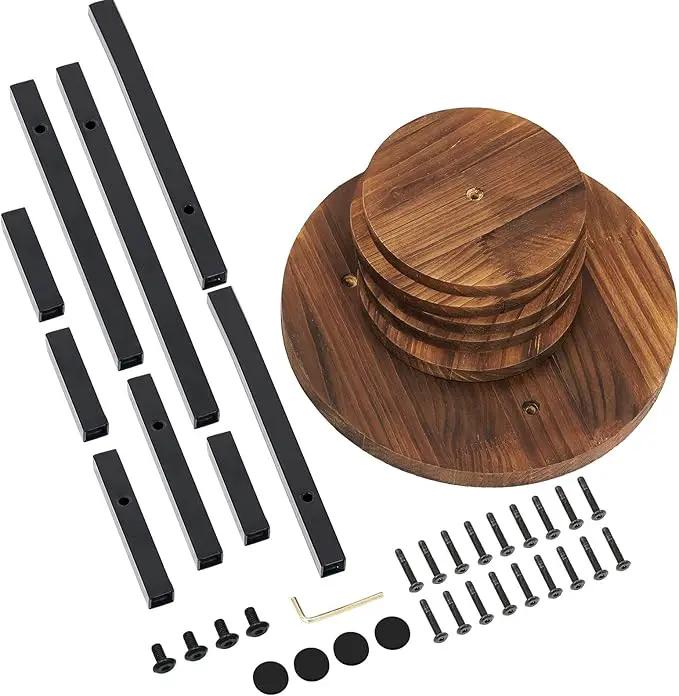 AUGOSTA 5 Tier Plant Stand, Tall Metal Wood Shelf Holder for Indoor Plants, Outdoor Garden Plant Display Rack Flower Pot Stand for Corner Living Room Balcony Garden Patio by GreenHaven Gardens