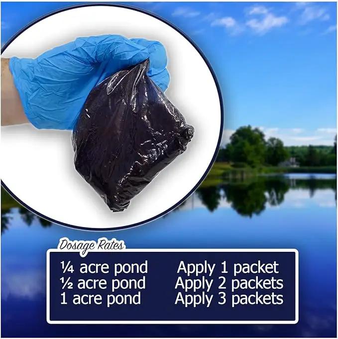 Vivid Blue Pond Dye Packets - 6 Water Soluble Packs of Lake Dye Treatment by GreenHaven Gardens