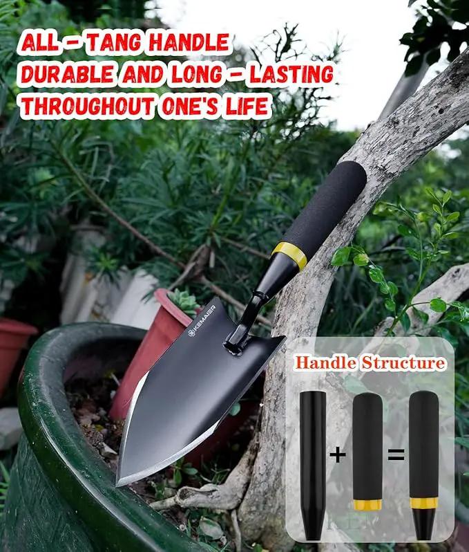 Garden Shovel - Heavy Duty Gardening Hand Trowel, Carbon Steel Garden Trowel with Rubberized Handle, Trowel Garden Tool for Diligent Farmer Soil Planting Digging Transplanting by GreenHaven Gardens