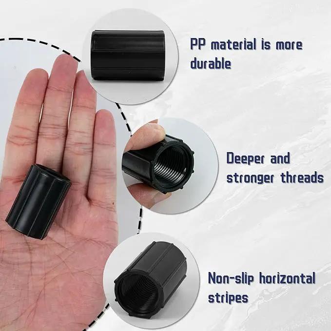 12 Pcs 1/2 Inch Female Threaded PVC Fitting Black PVC Female Adapter Pipe Fittings Drip Irrigation System for Irrigation Pipes Riser Extension (Black) by GreenHaven Gardens