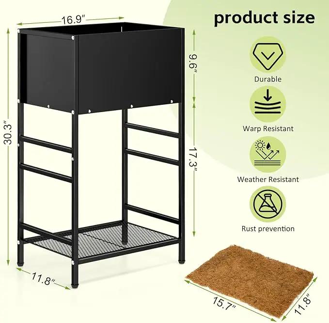 Raised Garden Bed, Raised Planter Box with Legs, Outdoor Metal Elevated Garden Bed, Small Standing Raised Beds Flower Bed for Gardening, Backyard, Balcony, Patio by GreenHaven Gardens