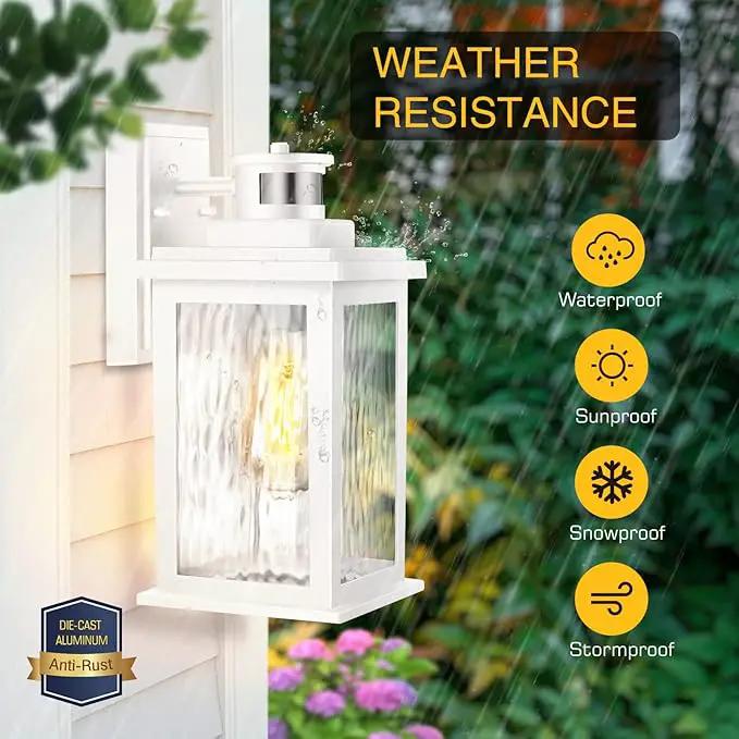 VIANIS Motion Sensor Outdoor Lights, White Dusk to Dawn Outdoor Lighting Wall Mount, Aluminum Waterproof Modern Exterior Garage Lights, Outdoor Lanterns for Front Porch Patio, Entryway, Front Door… by GreenHaven Gardens