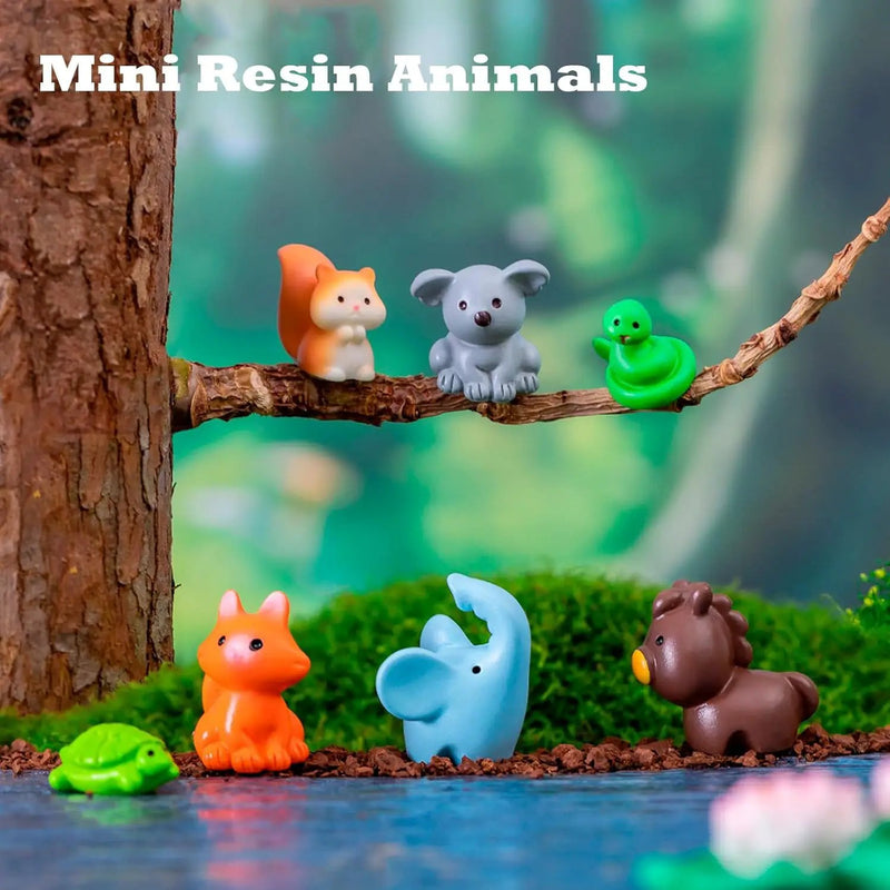 51pcs Fairy Garden Accessories, Mini Resin Animals to Hide, Miniature Figurines Bulk for Landscape Garden Aquarium Outdoor DIY Decor by GreenHaven Gardens