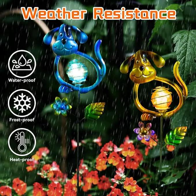 Solar Outdoor Garden Lights,27.4''H Dog Solar Figurine Lights,Waterproof Solar Decorative Garden Stakes for Lawn Patio Pathway, Solar Lights for Outside for Mom,Women,Dog Lovers by GreenHaven Gardens