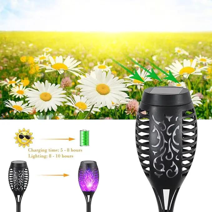 12-Pack Solar Flickering Flame Torches – Waterproof Solar Garden Lights, Outdoor Solar Lights for Yards, and Flame Torches for Patio and Pathway Decorations by GreenHaven Gardens