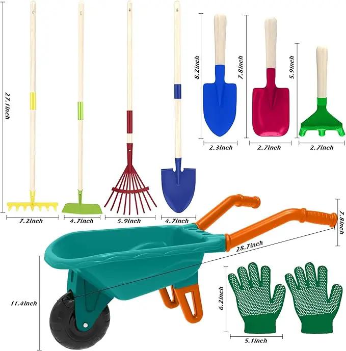 Kids Gardening Tools Outdoor Toys Set Backyard Play with Wheelbarrow Educational STEM Learning Pretend Toys Outdoor Indoor for Toddlers Kids Boys Girls by GreenHaven Gardens
