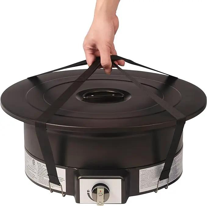 Amazon Basics Portable Propane Fire Pit, 19 inch Round Gas for Patio, 55,000 BTU Carry Strap by GreenHaven Gardens