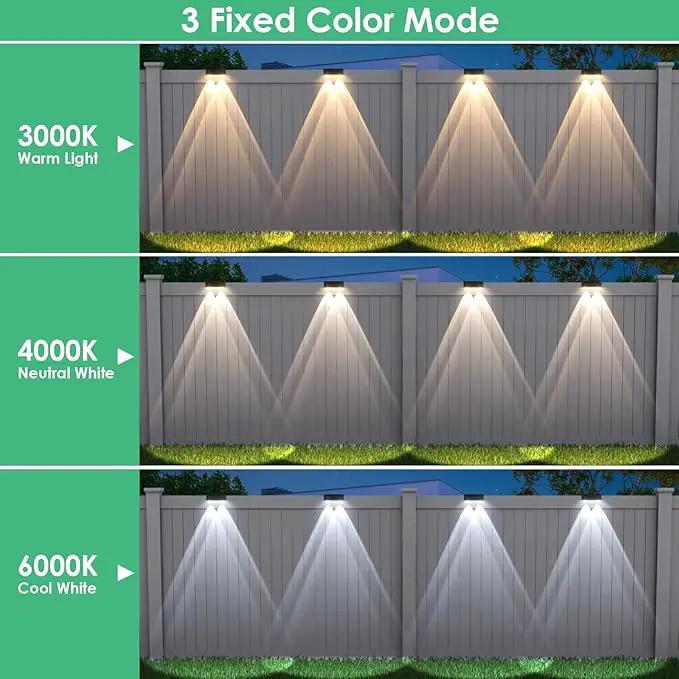 Derynome Solar Fence Outdoor Lights 12 Pack, 3 Color Modes IP45 Waterproof Solar Lights for Outside, Backyard, Railing, Step, Patio & Wall (3000K/4000K/6000K, 12 Pack) by GreenHaven Gardens