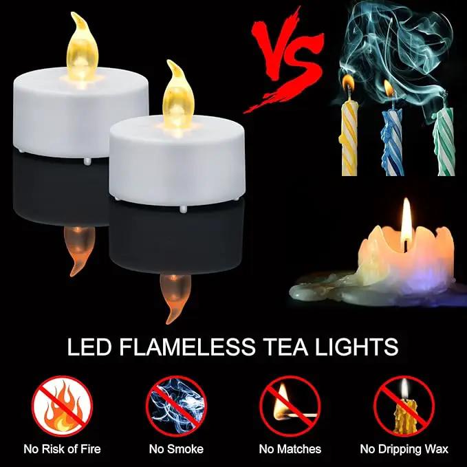 Tea Light Candles with Remote Control,12pack Flickering Flameless LED Candle,Long Lasting 400+Hours,Battery Operated with Timer for Home Decoration Seasonal &Festival Celebration WarmYellow by GreenHaven Gardens