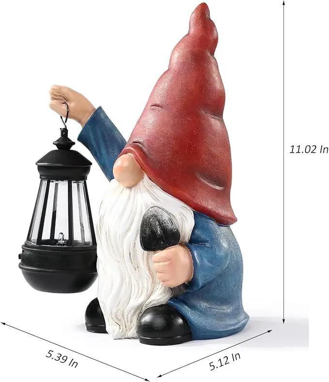Garden Gnome Outdoor Decoration with Shovel Solar Gnomes Statue with Lantern LED Lights,Terrace Courtyard Lawn Patio Porch Decoration Christmas Housewarming Gift for Woman Mom by GreenHaven Gardens