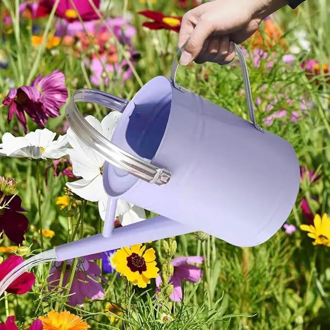 Metal Watering Can for Outdoor and Indoor Plants, Watering Can Decor, 1 Gallon (Purple) by GreenHaven Gardens