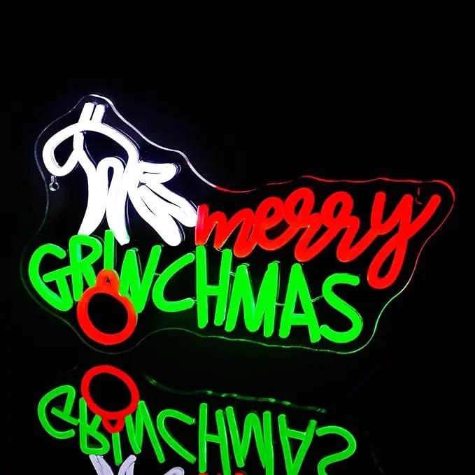 WLHOPE Merry Christmas Neon Sign, Green Red Christmas Neon Signs for Wall Decor, Merry Christmas Led Signs for Christmas Party Backdrop Bedroom Window Bar Club Shop, Christmas Gift Decoration by GreenHaven Gardens