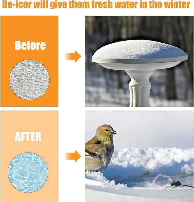 Kardeep 500W Bird Bath Heater, Cast Aluminum Submergible Stock Tank Heater De-icer Thermostatic Control Chicken Water Heater, Bird Bath Deicer for Winter Livestock by GreenHaven Gardens