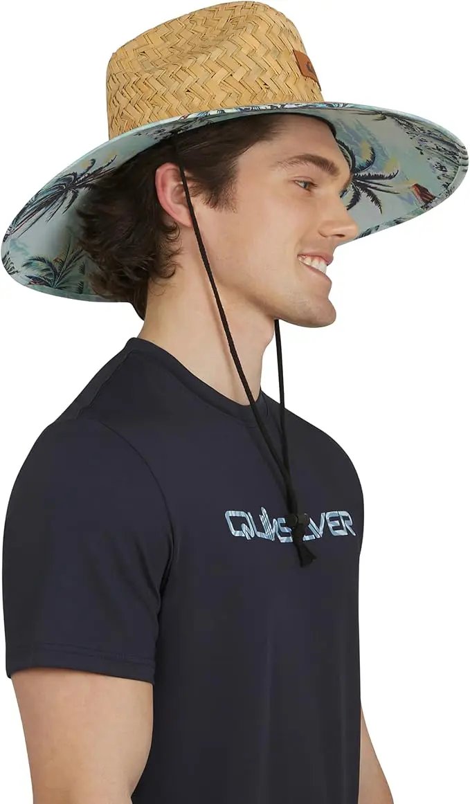 Quiksilver Men's Wide Brim Outdoor Lifeguard Straw Sun Hat by GreenHaven Gardens