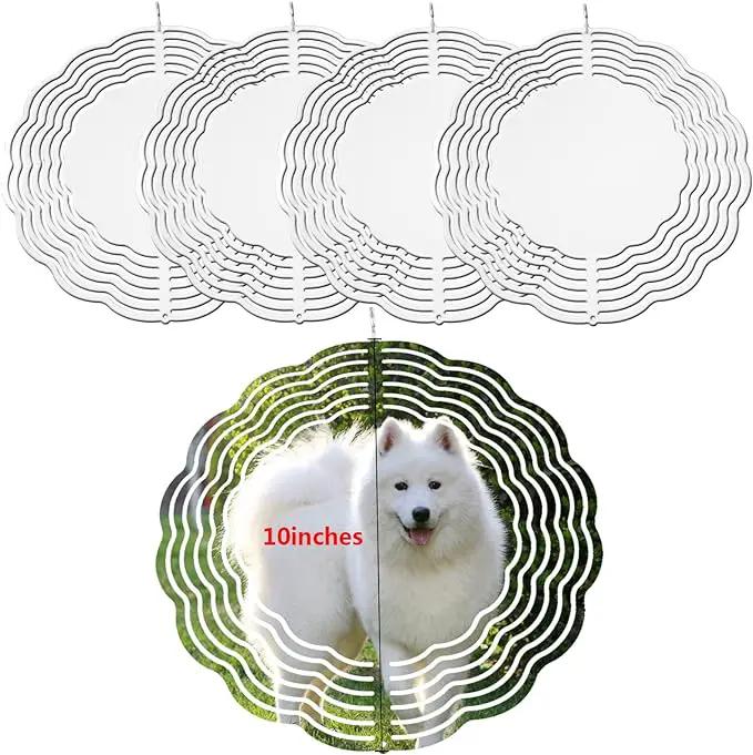 5 pcs 10 inch Sublimation Wind Spinner Blanks Round Sublimation Blanks Products Stainless Steel Metal Indoor Outdoor Garden Decoration for Heat Press Transfer Sublimation Blank Gift by GreenHaven Gardens